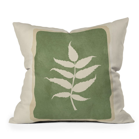 Nadja Leaf Design 19 Outdoor Throw Pillow
