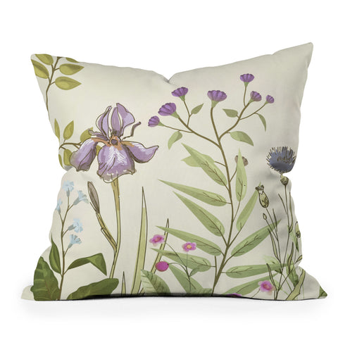 Nadja Little Blooming Wildflowers Throw Pillow