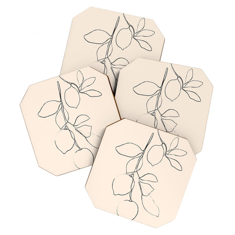 Nadja Minimal Lemons Coaster Set