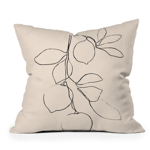 Nadja Minimal Lemons Outdoor Throw Pillow