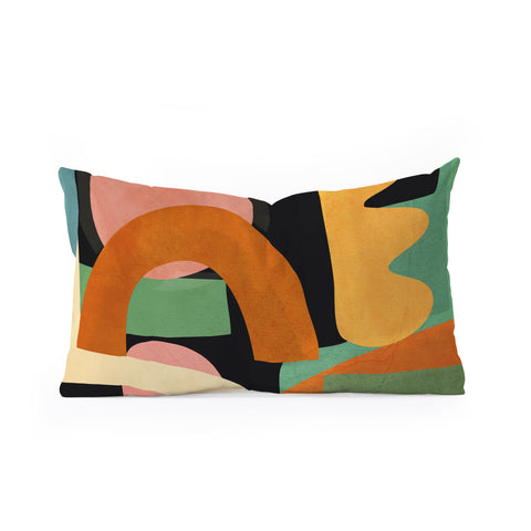 Nadja Minimal Modern Abstract 32 Oblong Throw Pillow