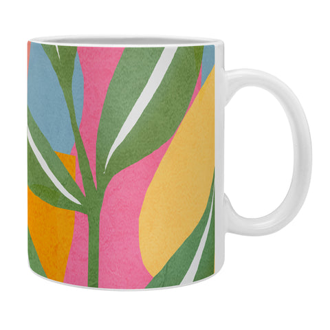 Nadja Minimal Modern Abstract Leaves Coffee Mug