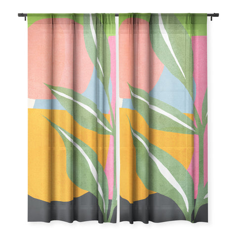 Nadja Minimal Modern Abstract Leaves Sheer Non Repeat