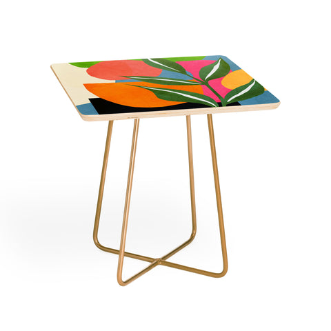 Nadja Minimal Modern Abstract Leaves Side Table