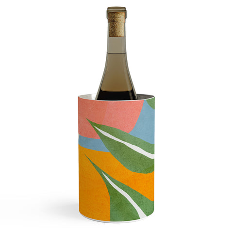 Nadja Minimal Modern Abstract Leaves Wine Chiller
