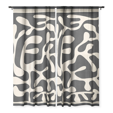 Nadja Minimalist Abstract Leaves 1 Sheer Non Repeat