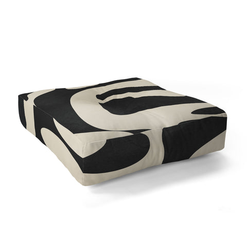 Nadja Minimalist Abstract Leaves 1 Floor Pillow Square