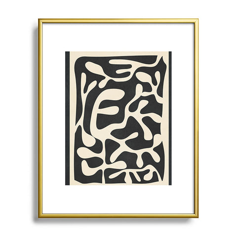 Nadja Minimalist Abstract Leaves 1 Metal Framed Art Print