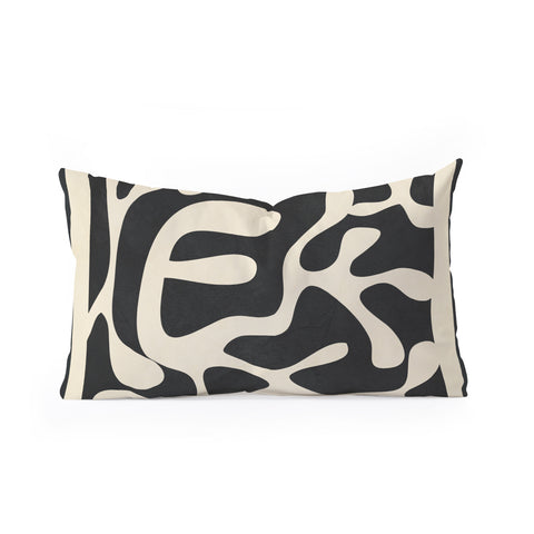 Nadja Minimalist Abstract Leaves 1 Oblong Throw Pillow