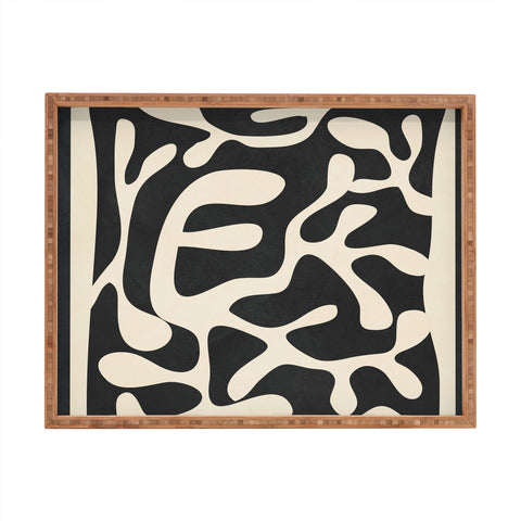 Nadja Minimalist Abstract Leaves 1 Rectangular Tray