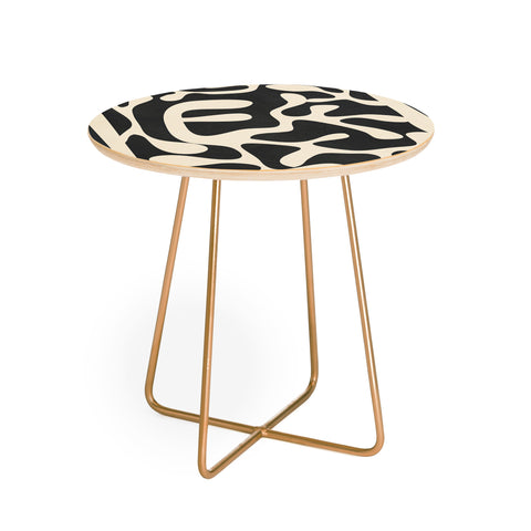 Nadja Minimalist Abstract Leaves 1 Round Side Table