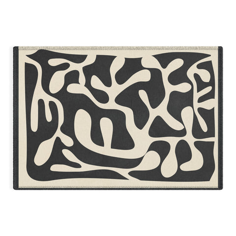 Nadja Minimalist Abstract Leaves 1 Outdoor Rug
