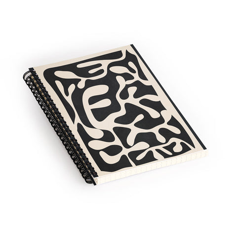 Nadja Minimalist Abstract Leaves 1 Spiral Notebook