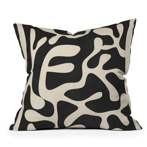 Nadja Minimalist Abstract Leaves 1 Throw Pillow