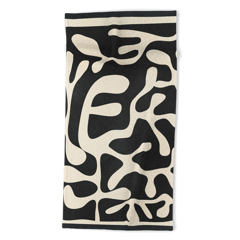 Nadja Minimalist Abstract Leaves 1 Beach Towel