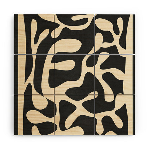 Nadja Minimalist Abstract Leaves 1 Wood Wall Mural