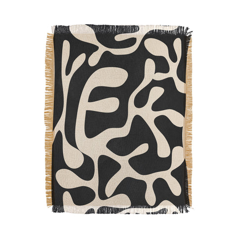 Nadja Minimalist Abstract Leaves 1 Throw Blanket