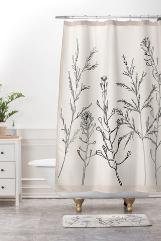 Nadja Minimalist Grass 2 Shower Curtain And Mat