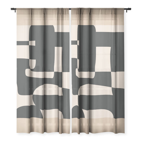Nadja Modern Abstract Minimal Art 3 Sheer Non Repeat