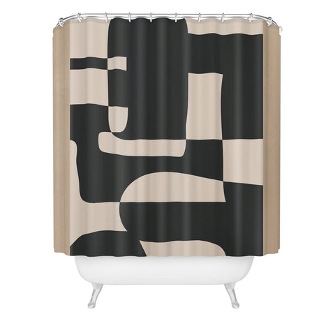 Nadja Modern Abstract Minimal Art 3 Shower Curtain