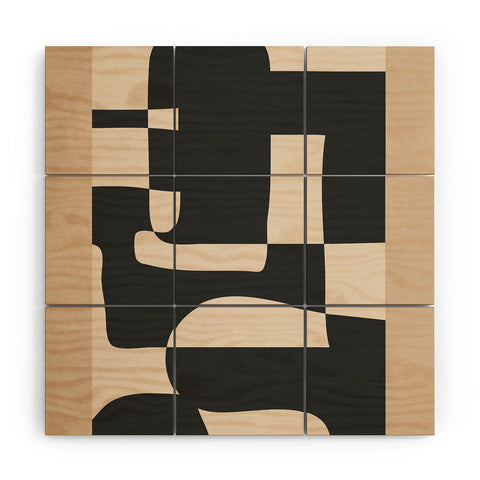 Nadja Modern Abstract Minimal Art 3 Wood Wall Mural