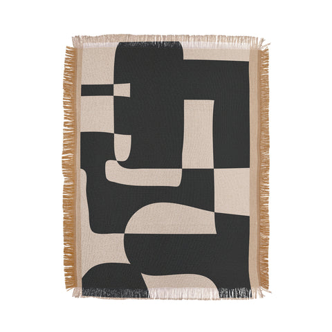 Nadja Modern Abstract Minimal Art 3 Throw Blanket