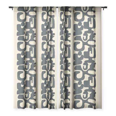 Nadja Modern Abstract Shapes 1 Sheer Window Curtain