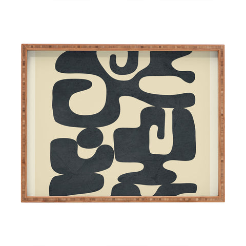 Nadja Modern Abstract Shapes 1 Rectangular Tray