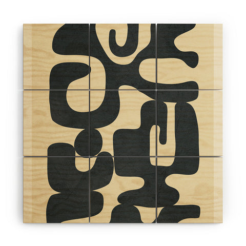 Nadja Modern Abstract Shapes 1 Wood Wall Mural