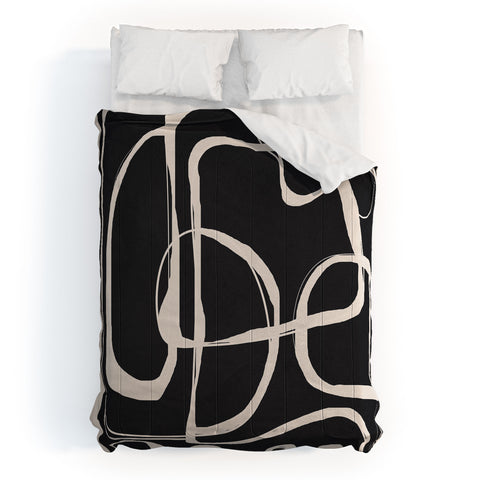 Nadja Modern Minimalist One Line Art Comforter
