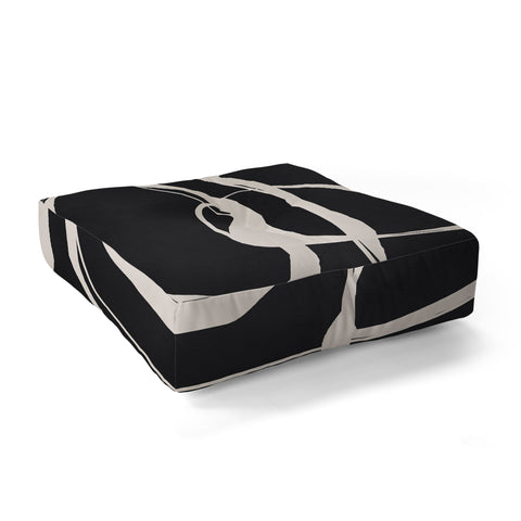 Nadja Modern Minimalist One Line Art Floor Pillow Square