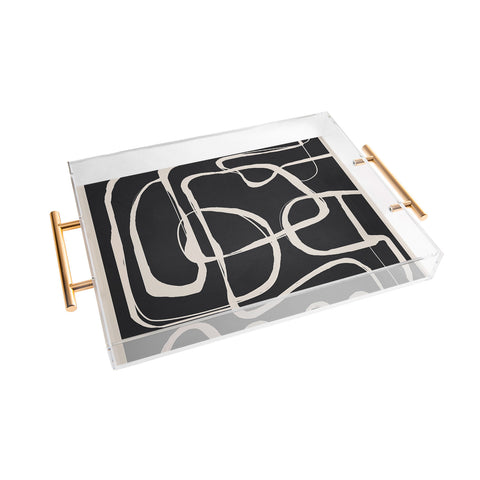 Nadja Modern Minimalist One Line Art Acrylic Tray