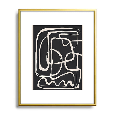 Nadja Modern Minimalist One Line Art Metal Framed Art Print