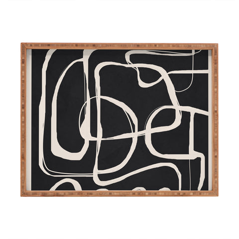 Nadja Modern Minimalist One Line Art Rectangular Tray