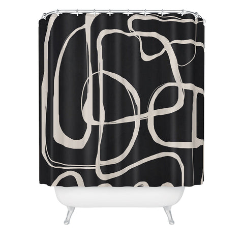 Nadja Modern Minimalist One Line Art Shower Curtain