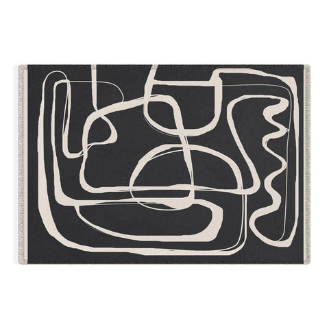 Nadja Modern Minimalist One Line Art Outdoor Rug