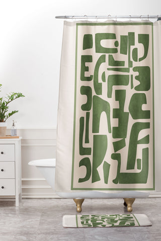 Nadja Organic Contemporary Modern Shower Curtain And Mat