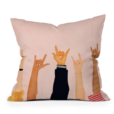 Nadja Rock On Outdoor Throw Pillow