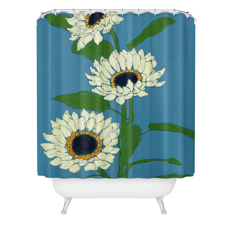 Nadja Sunflower Blue Sami Shower Curtain