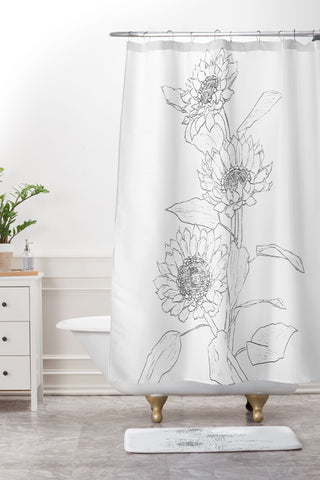 Nadja Sunflower Line Sami Shower Curtain And Mat