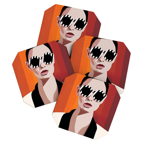 Nadja The Face of Fashion 6 Coaster Set