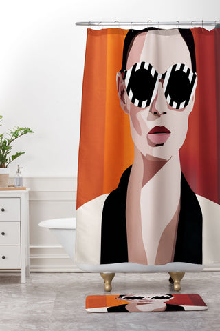 Nadja The Face of Fashion 6 Shower Curtain And Mat