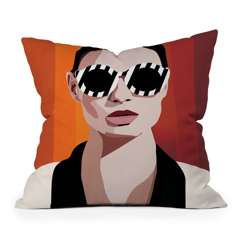 Nadja The Face of Fashion 6 Throw Pillow