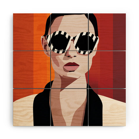 Nadja The Face of Fashion 6 Wood Wall Mural