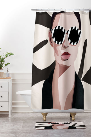 Nadja The Face of Fashion 7 Shower Curtain And Mat