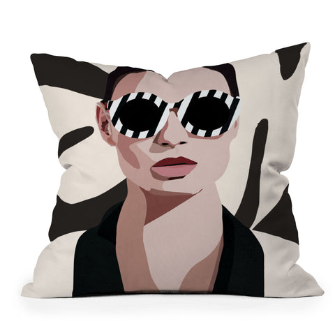 Nadja The Face of Fashion 7 Outdoor Throw Pillow
