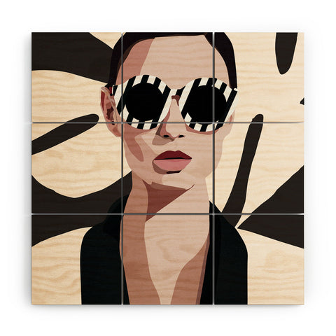 Nadja The Face of Fashion 7 Wood Wall Mural