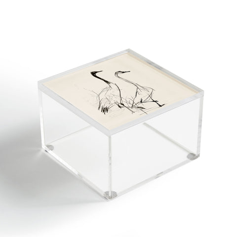 Nadja Two Geese Minimalist Drawing Acrylic Box