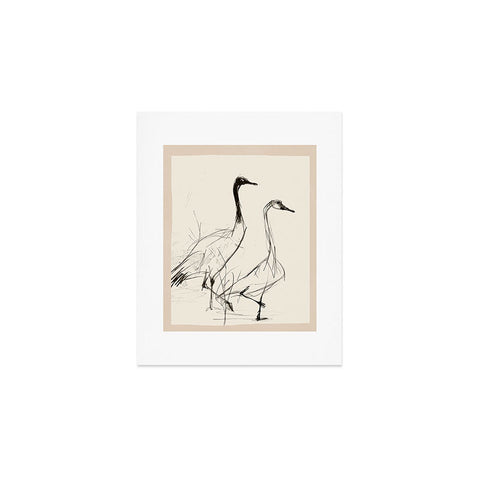 Nadja Two Geese Minimalist Drawing Art Print
