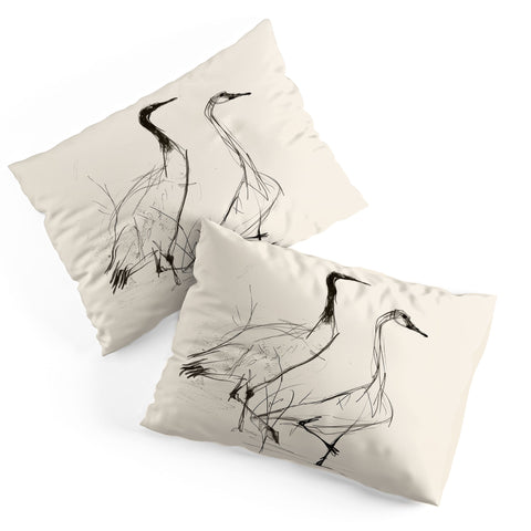 Nadja Two Geese Minimalist Drawing Pillow Shams